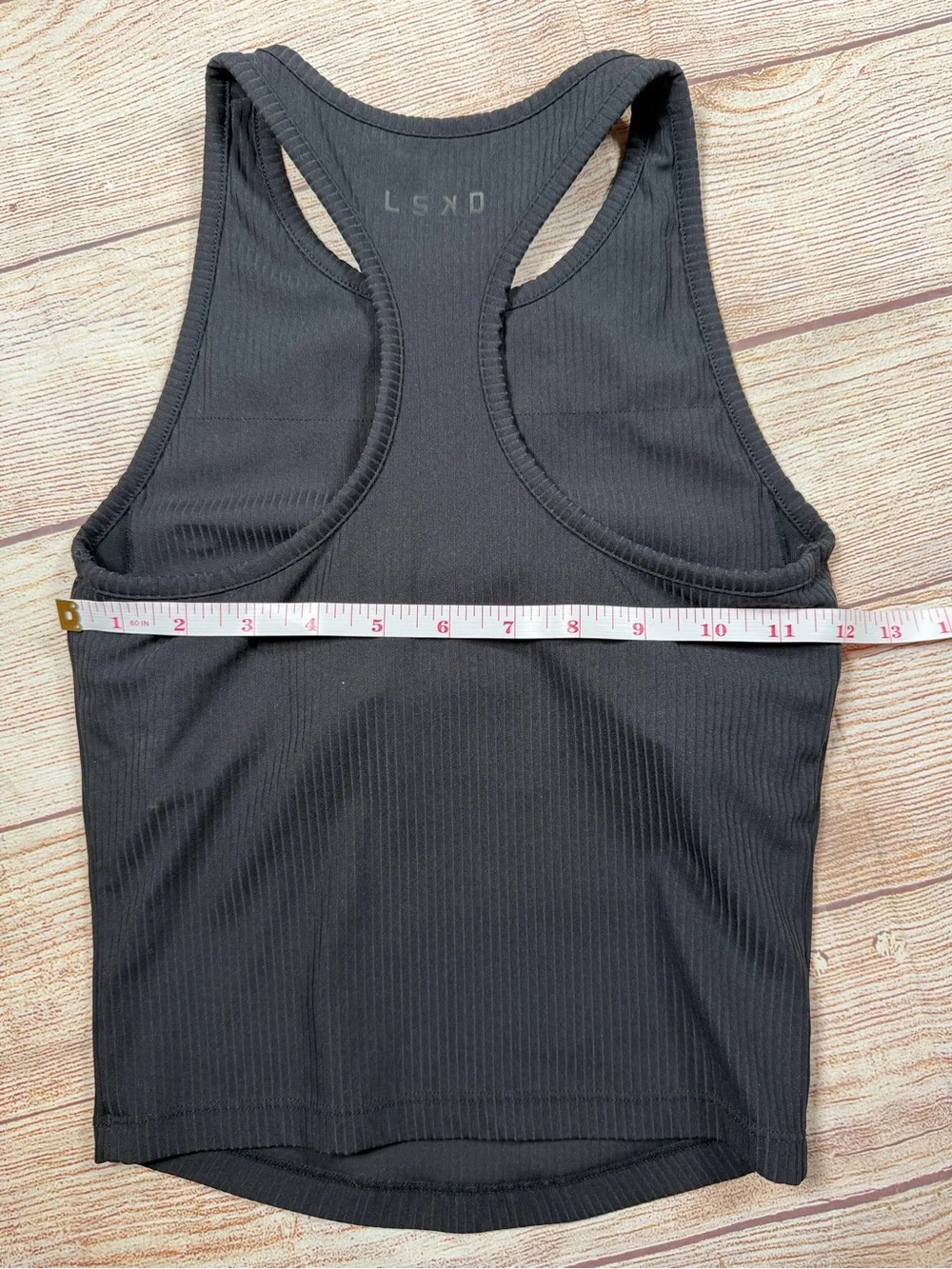 LSKD Ribbed Black Racerback Crop Top - Picture 5 of 6